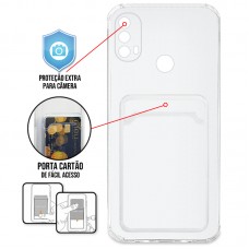 Capa para Motorola Moto E30 e E40 - Silicone TPU Premium Case Card Transparente
